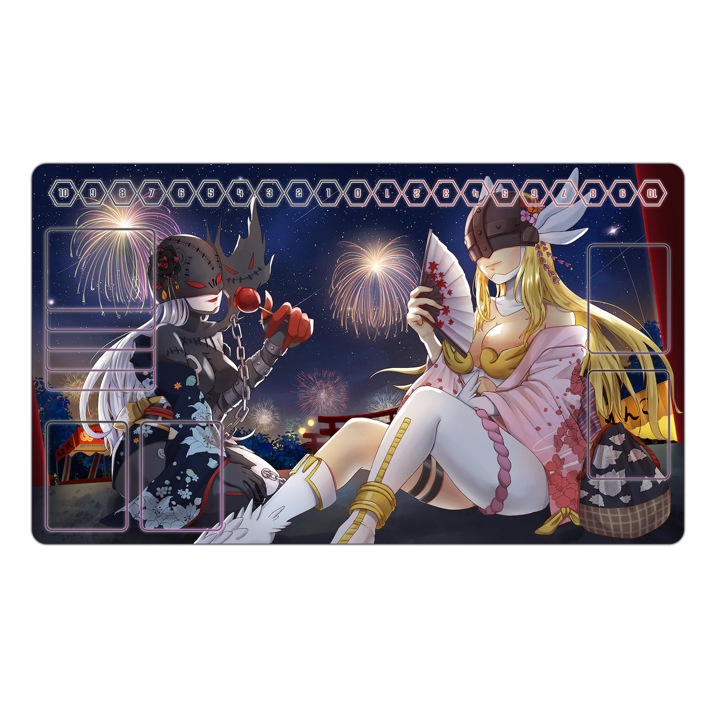 Angewomon & LadyDevimon Summer Festival Natsu Matsuri TCG Playmat