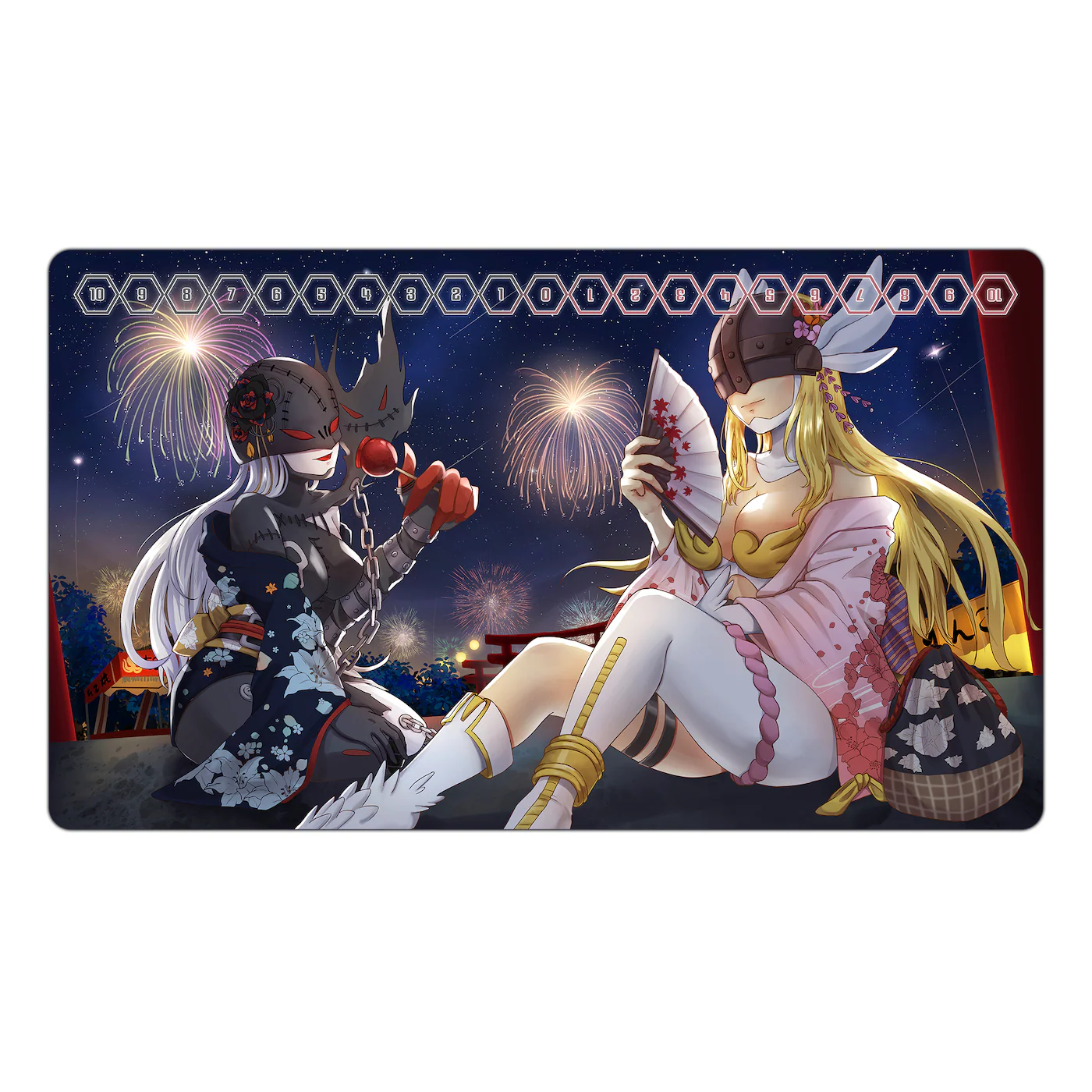 Angewomon & LadyDevimon Summer Festival Natsu Matsuri TCG Playmat - Image 2