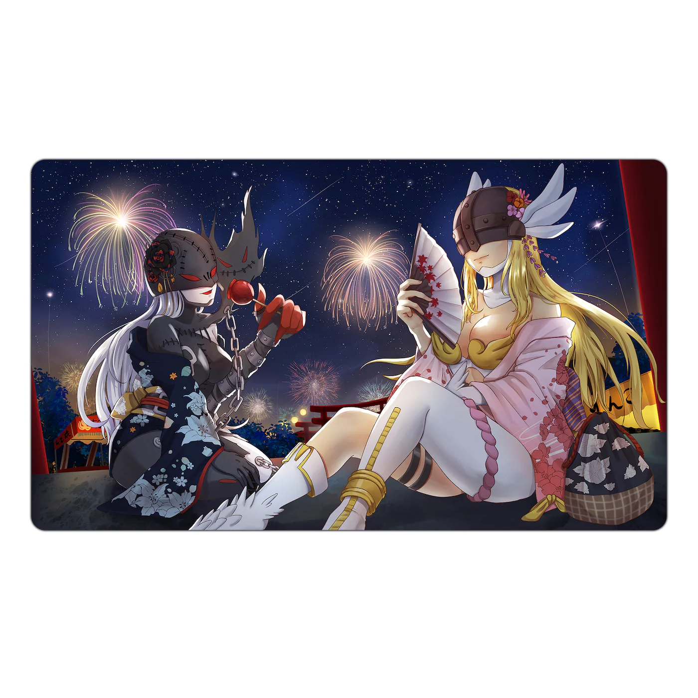 Angewomon & LadyDevimon Summer Festival Natsu Matsuri TCG Playmat - Image 3