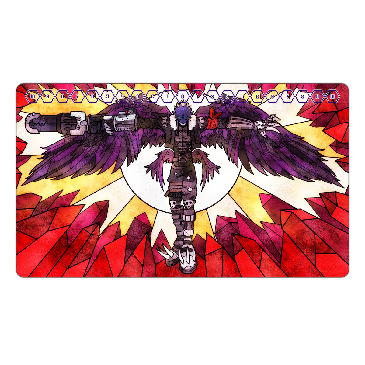 Beelzemon Blast Mode Stained Glass Art TCG Playmat TCG Playmat - Image 2
