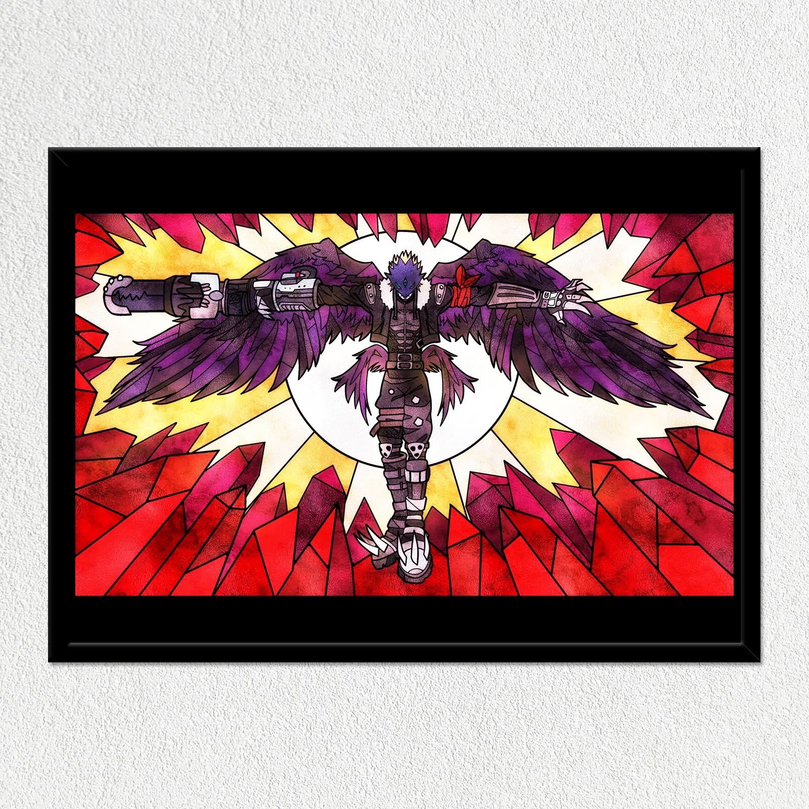 Beelzemon Burst Mode Stained Glass Mounted Art Print - Image 2