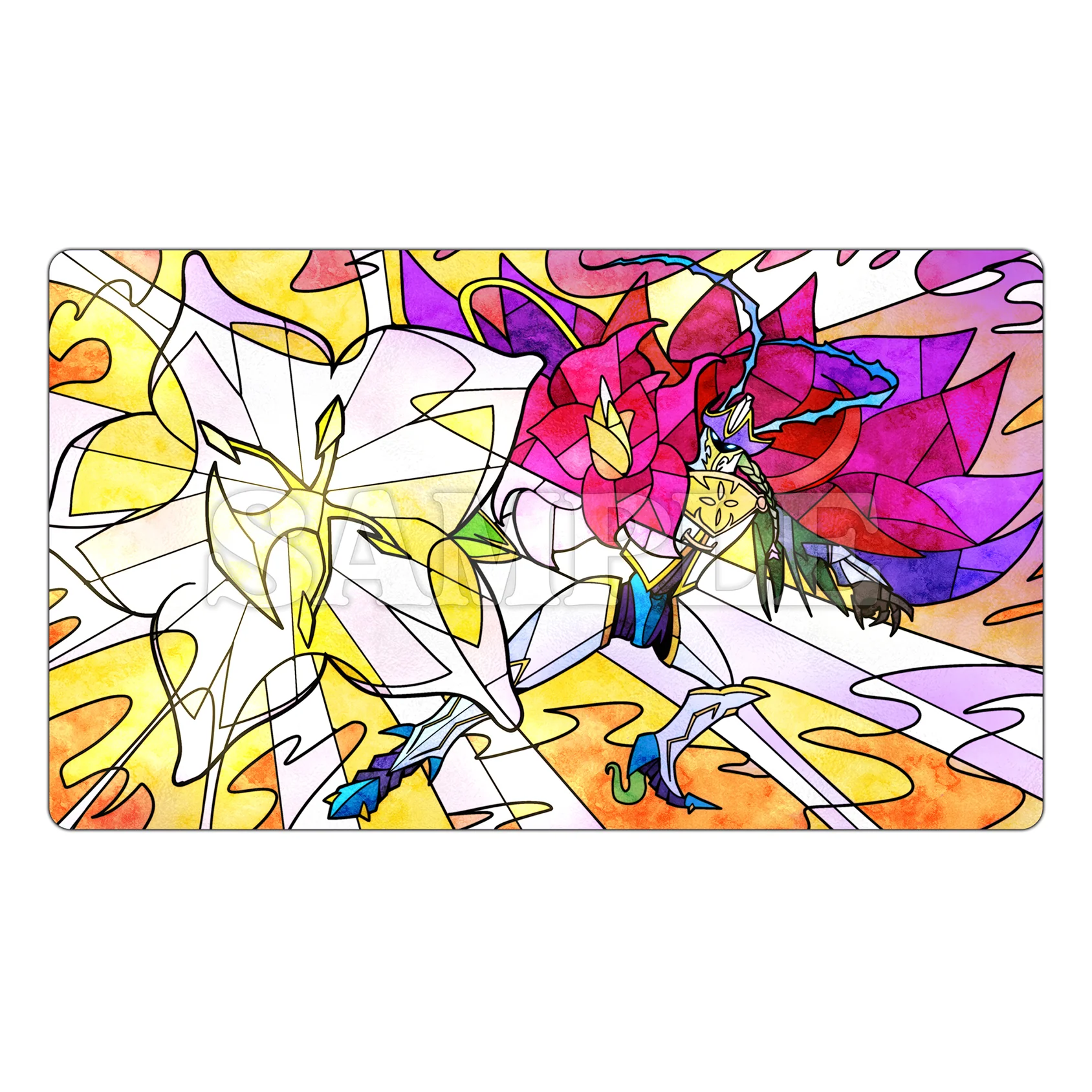 BloomLordmon Stained Glass Art TCG Playmat TCG Playmat - Image 3