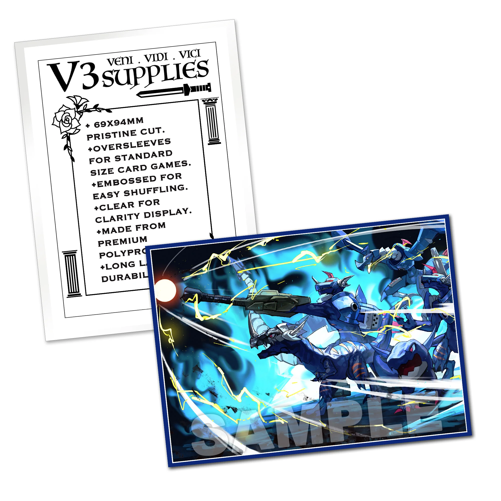 Blue Flare Monsters Standard Size Card Sleeves - Image 2