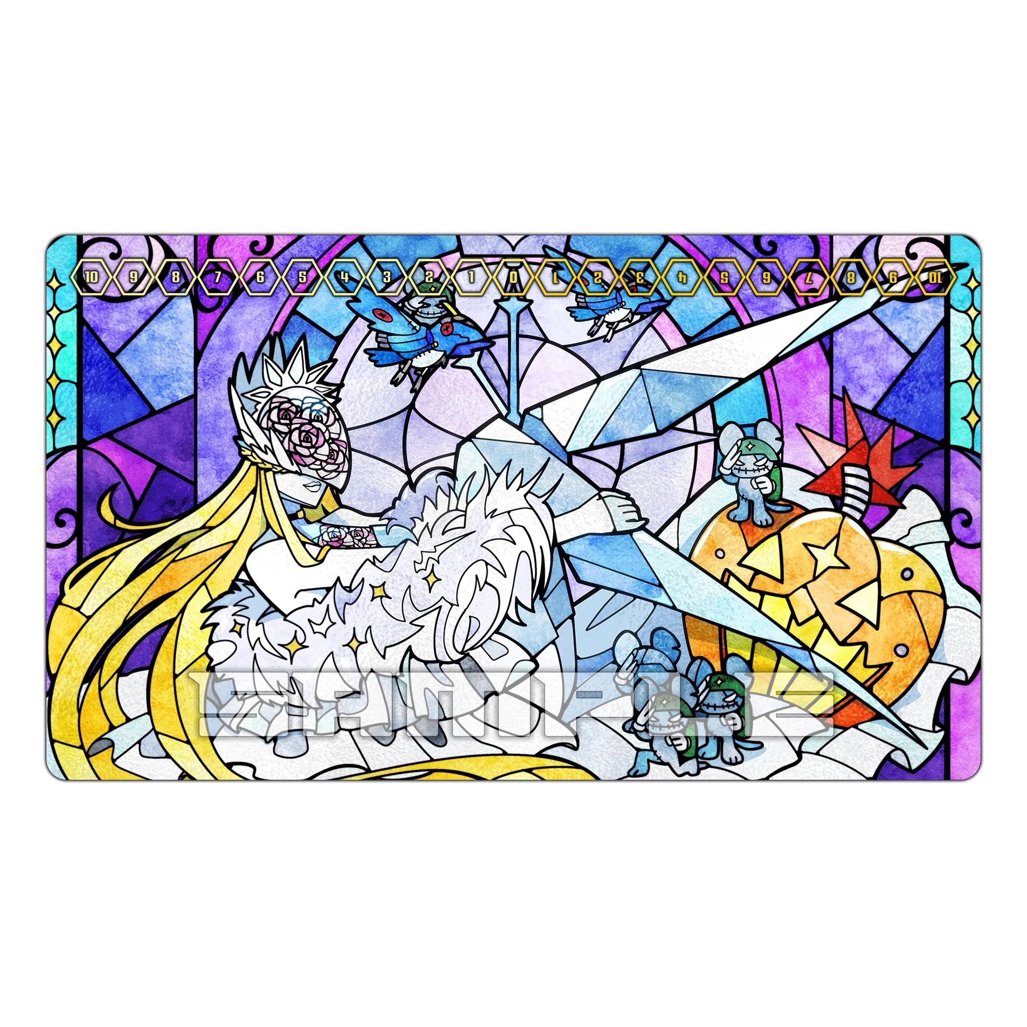 Cendrillmon: Wings of Crystal Stained Glass Art TCG Playmat - Image 2