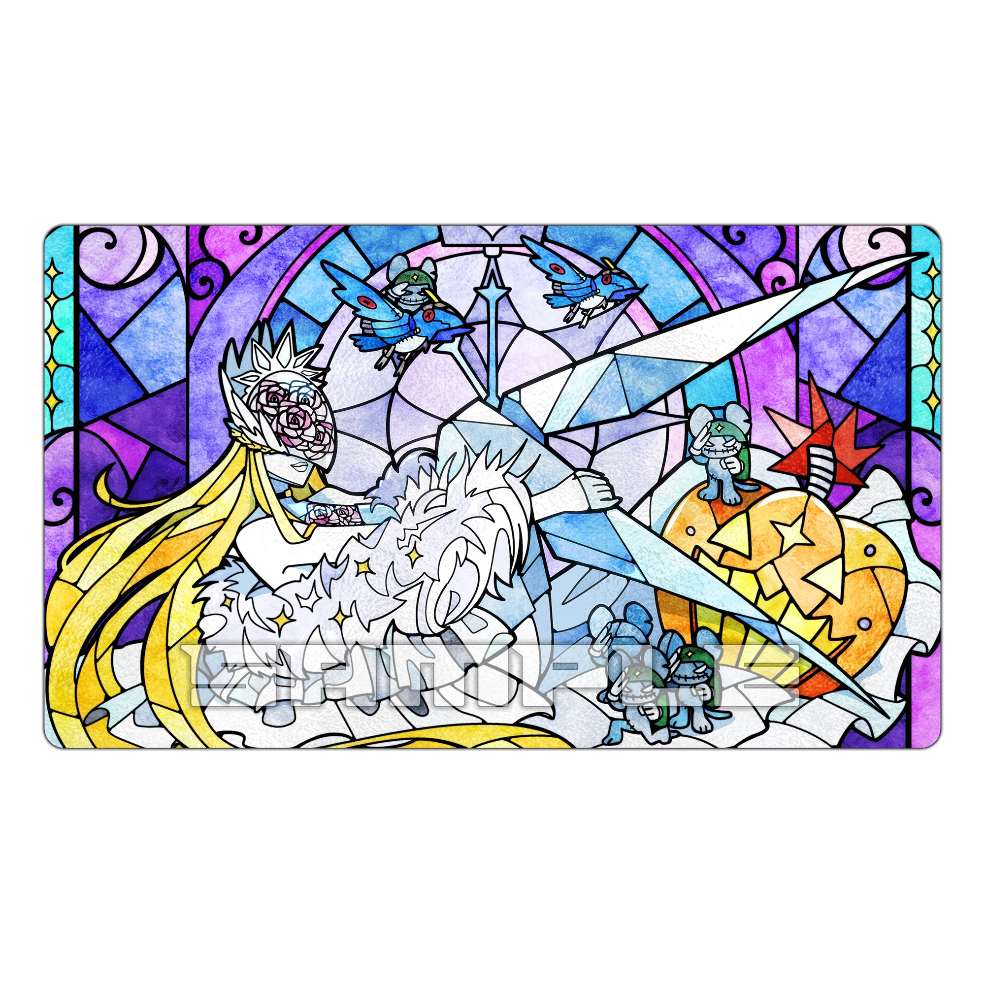 Cendrillmon: Wings of Crystal Stained Glass Art TCG Playmat - Image 3