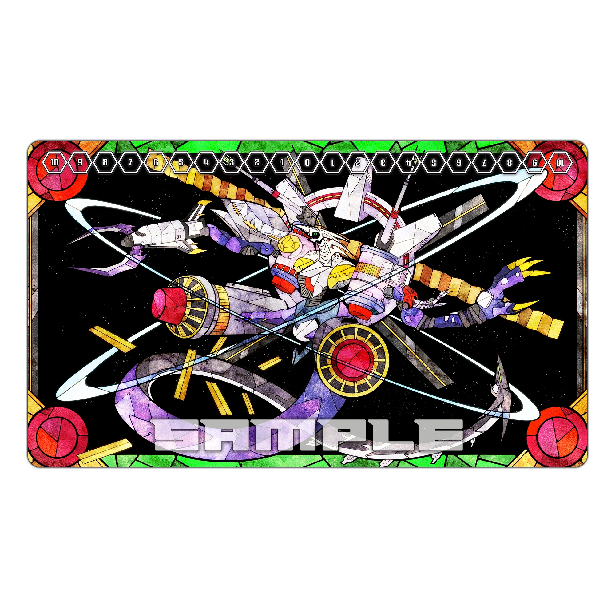Galacticmon’s Celestial Orbit – Stained Glass TCG Battle Playmat - Image 2