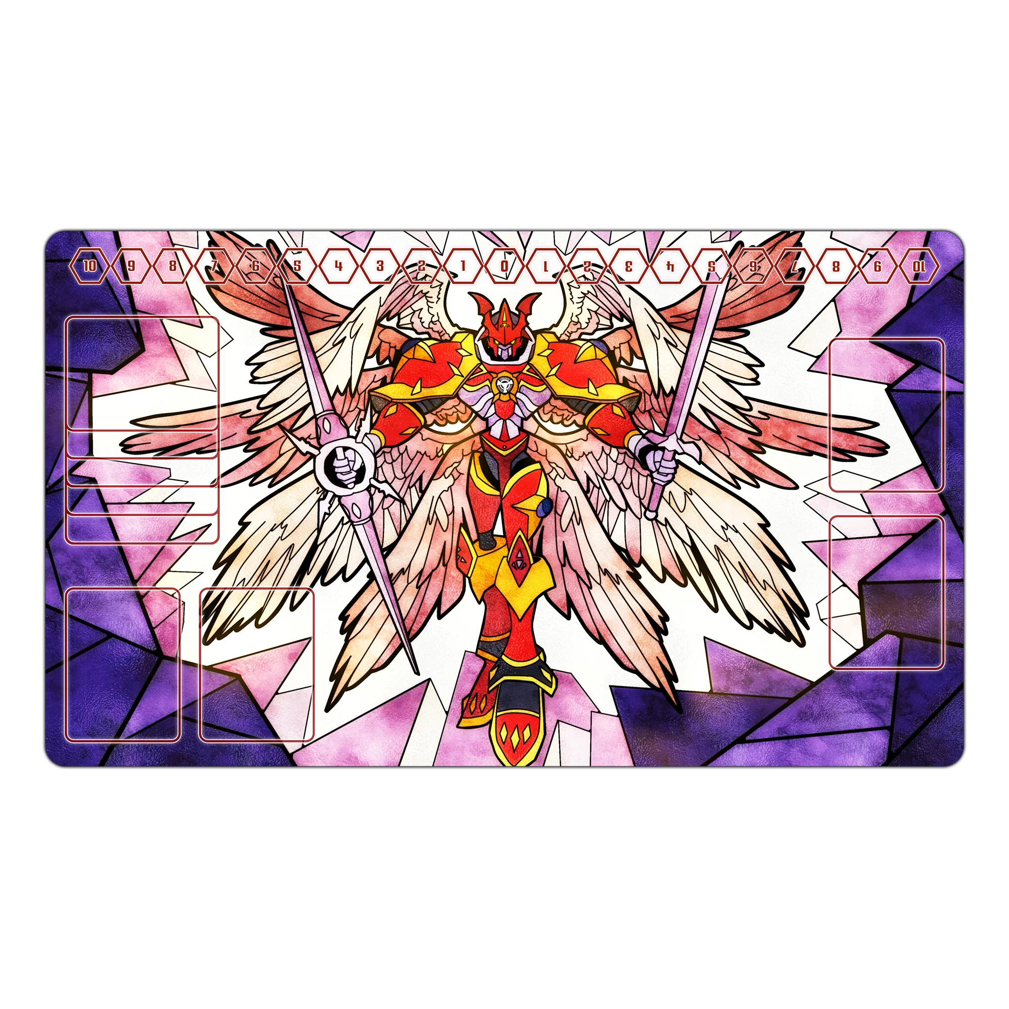Gallantmon Crimson Mode Stained Glass Art TCG Playmat TCG Playmat