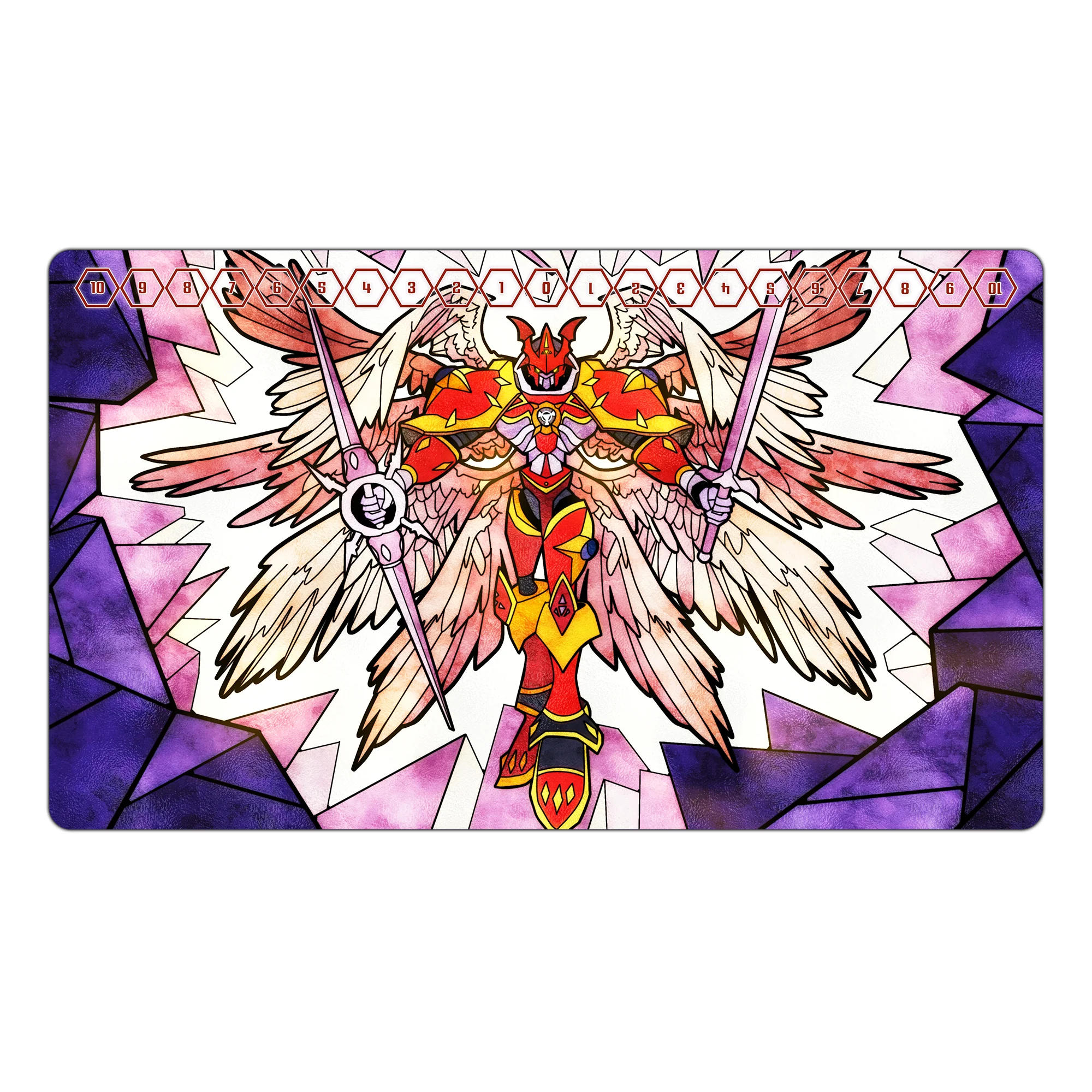 Gallantmon Crimson Mode Stained Glass Art TCG Playmat TCG Playmat - Image 2
