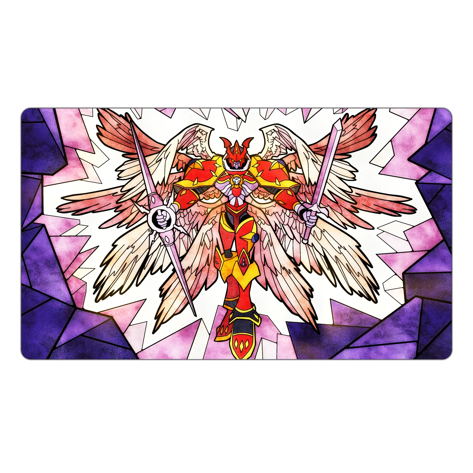 Gallantmon Crimson Mode Stained Glass Art TCG Playmat TCG Playmat - Image 3