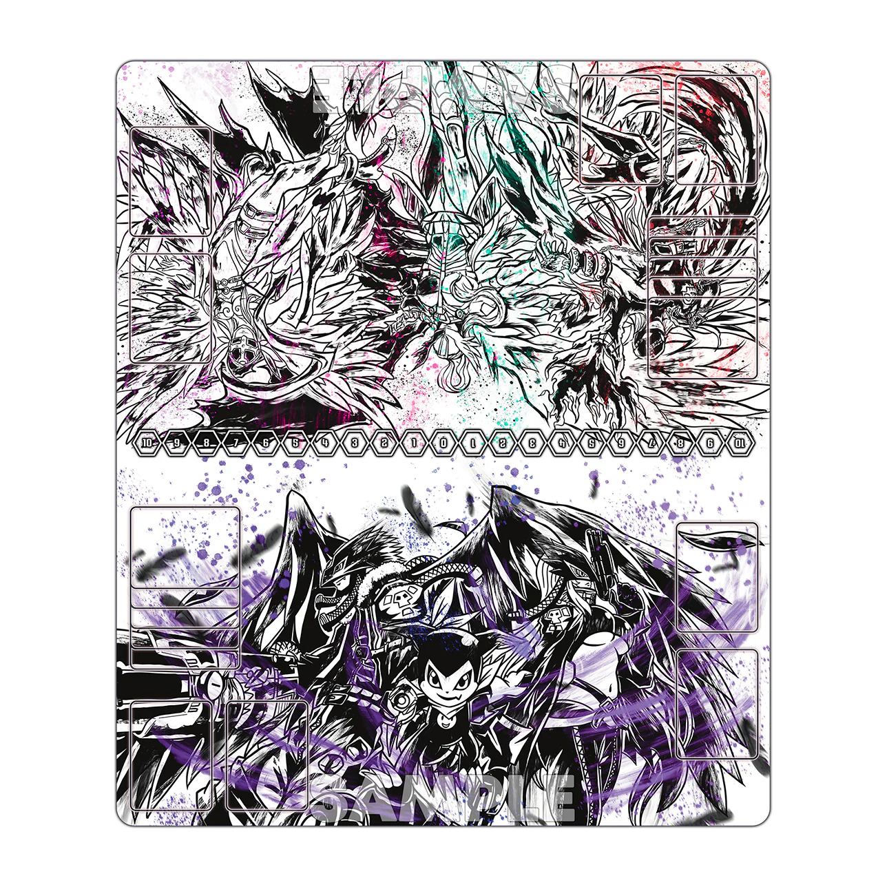 Gun Slingers & Lady Angels Sumi-e Art TCG 2-Player Playmat - Image 3