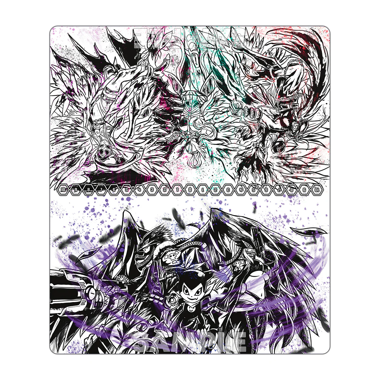 Gun Slingers & Lady Angels Sumi-e Art TCG 2-Player Playmat - Image 4
