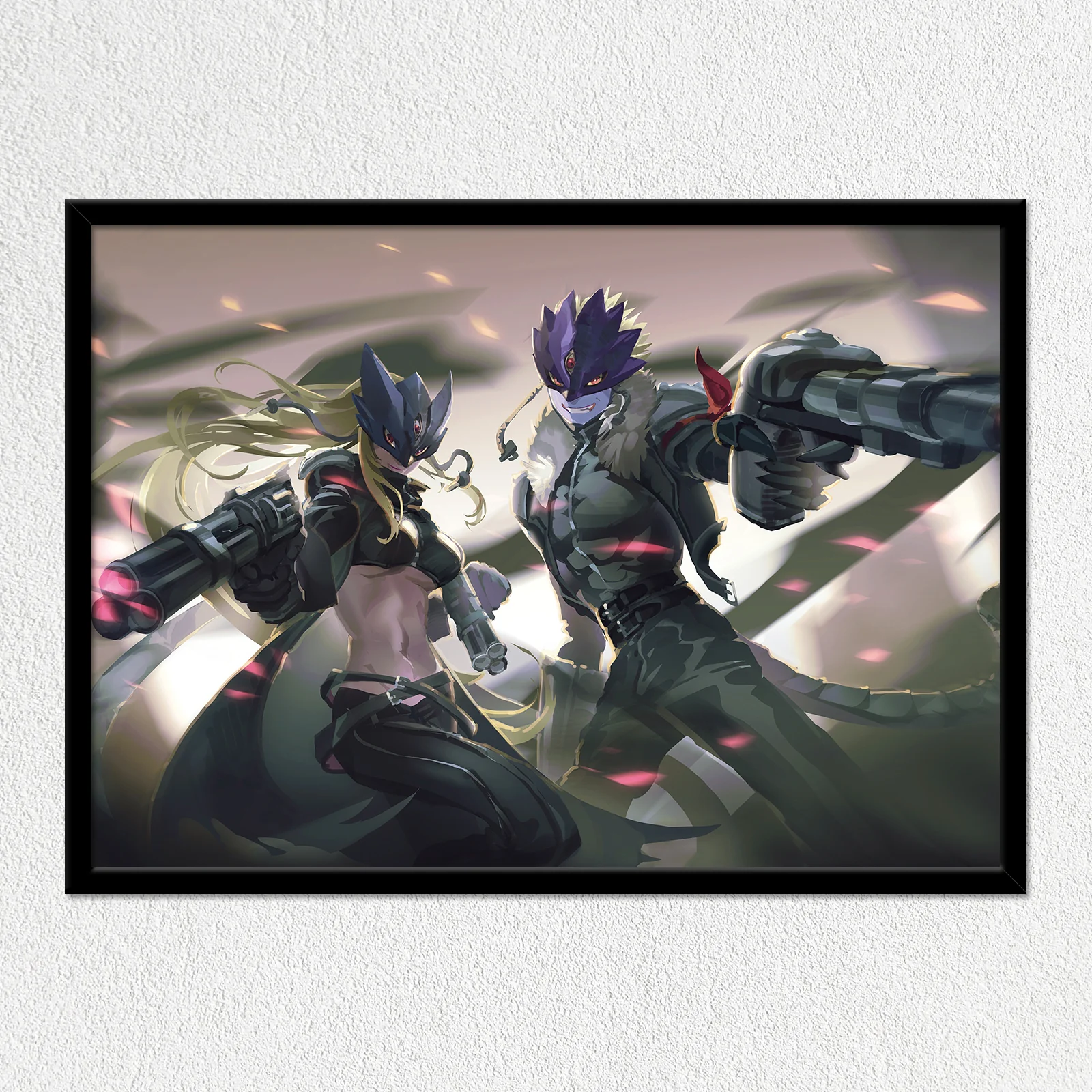 Gun Slingers Mounted Art Print