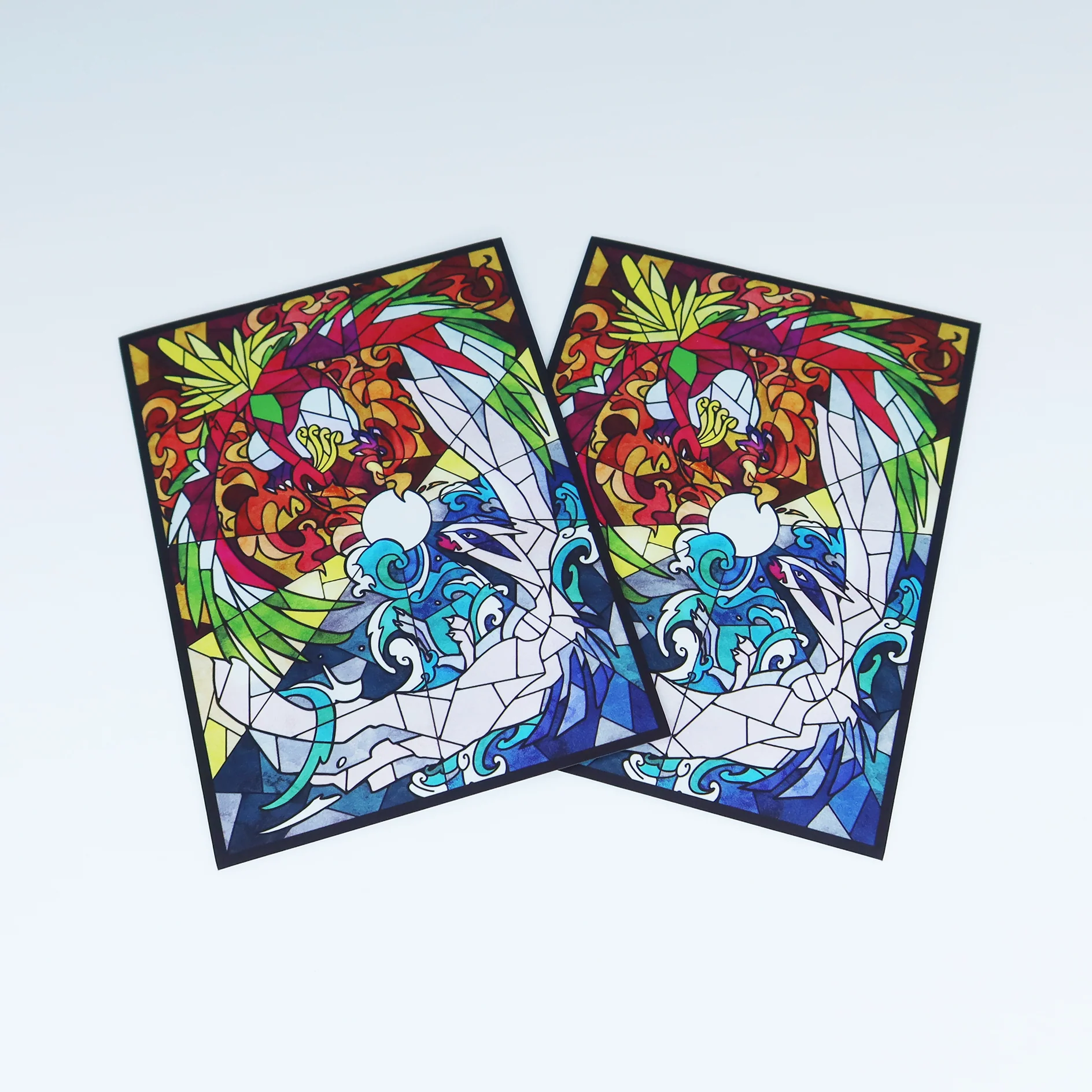 Ho-oh & Lugia Stained Glass Art Standard Size Card Sleeves - Image 3