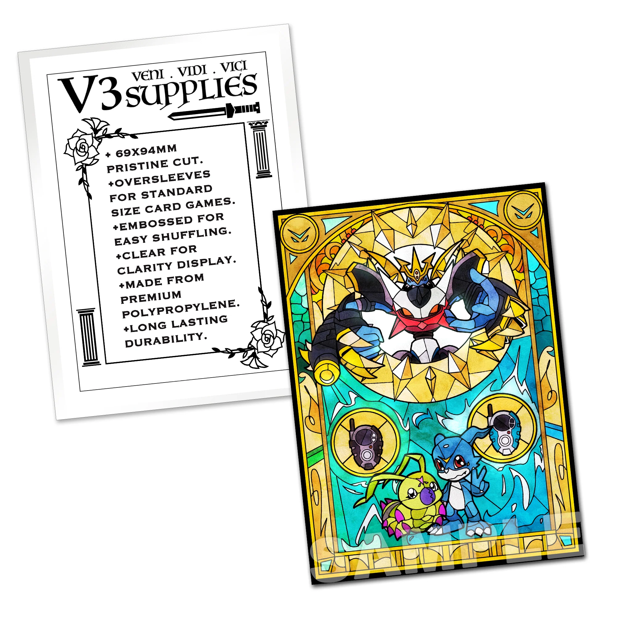 Imperialdramon FM Stained Glass Art Standard Size Card Sleeves - Image 2