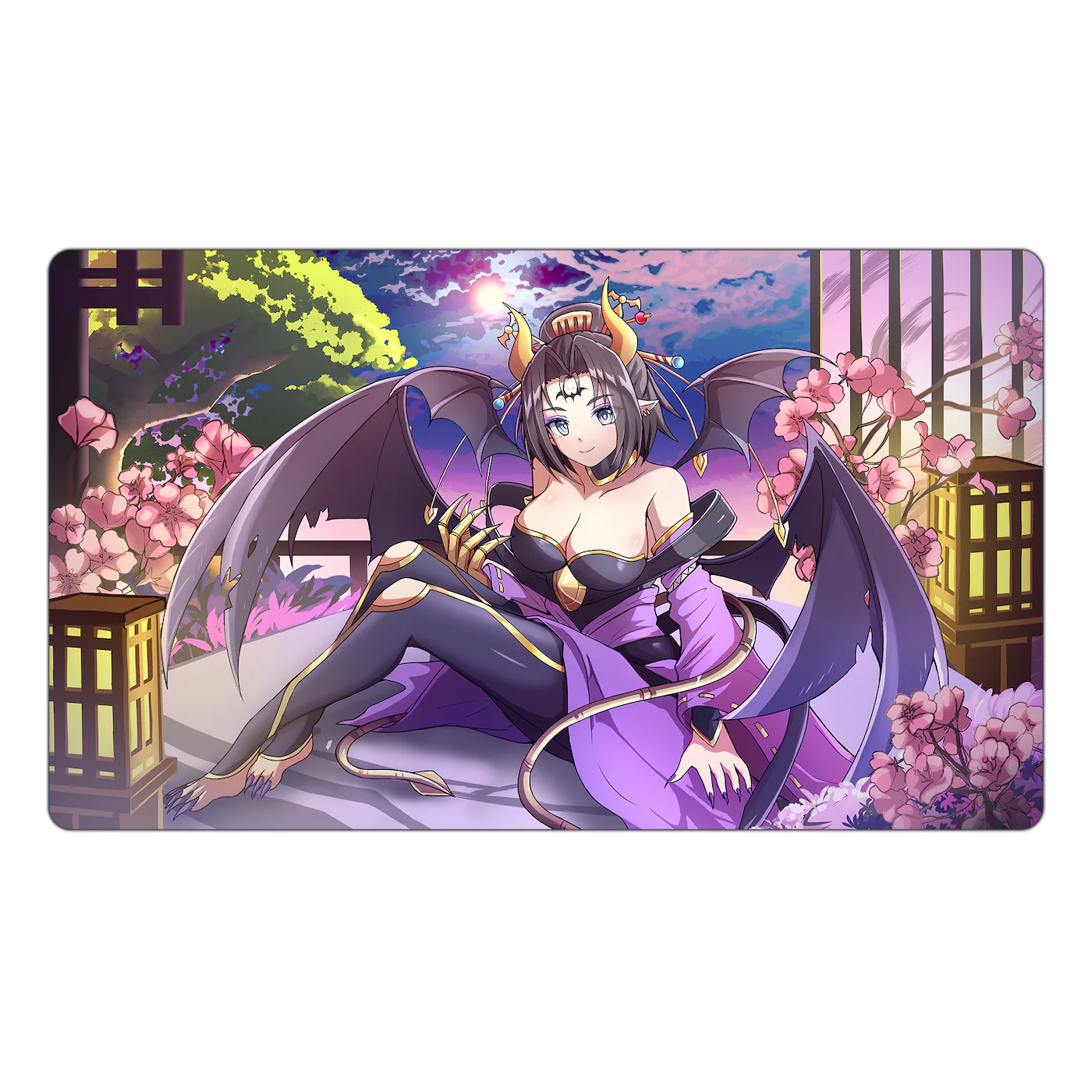 Lilithmon resting in a Ryokan TCG Playmat - Image 3