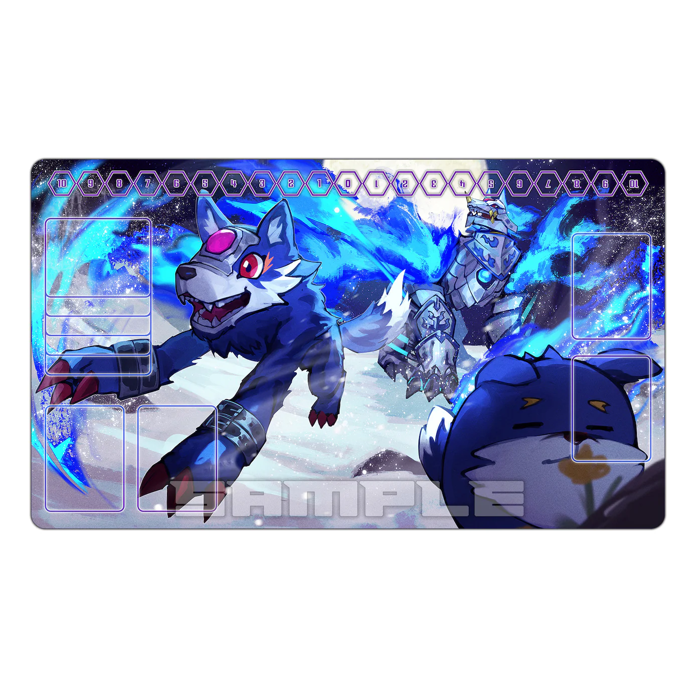 Loogamon, Bowmon & Fenriloogamon TCG Playmat