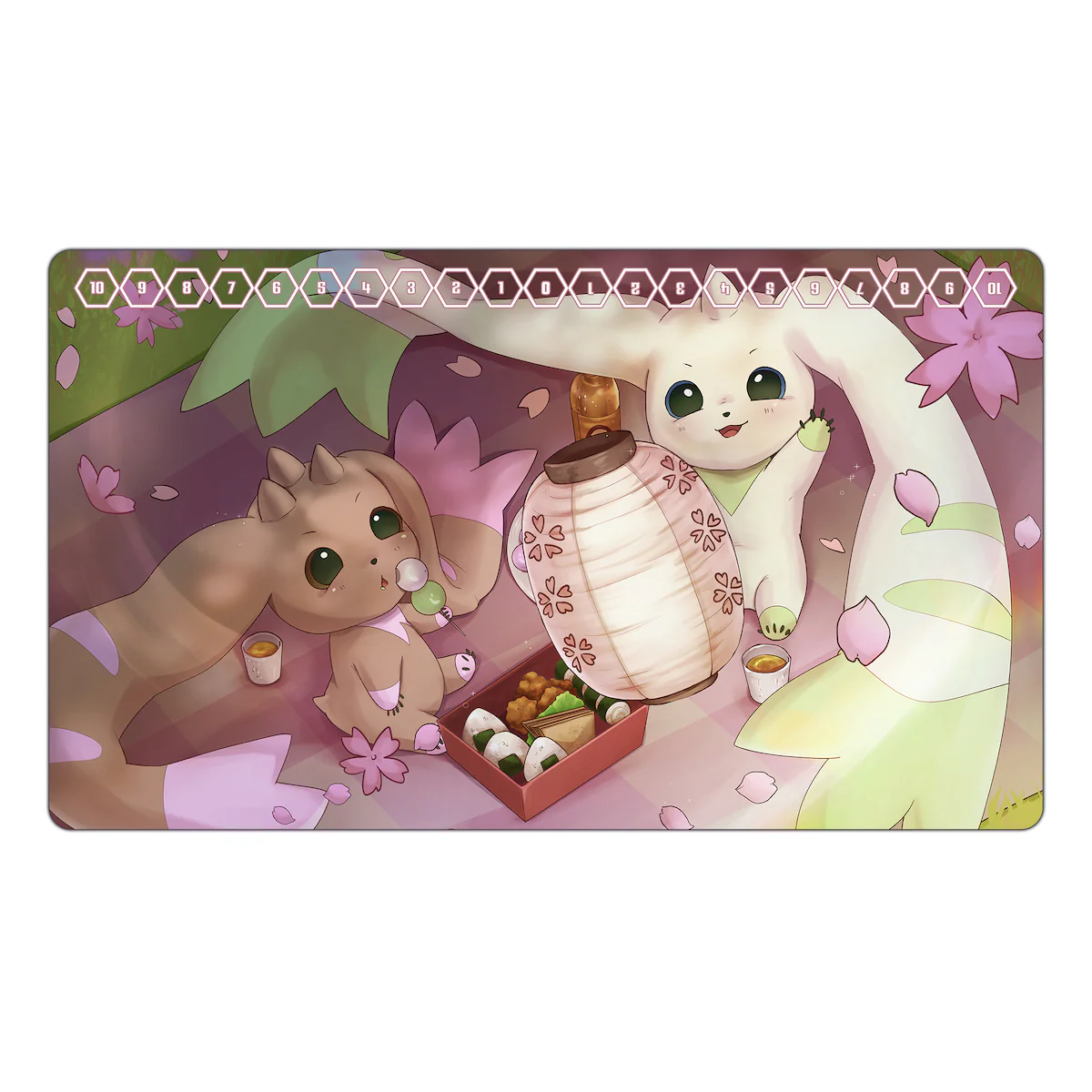 Lopmon and Terriermon Sakura Picnic Playmat - Image 2