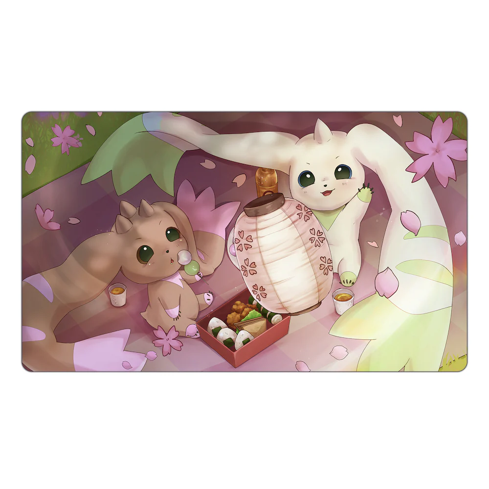 Lopmon and Terriermon Sakura Picnic Playmat - Image 3