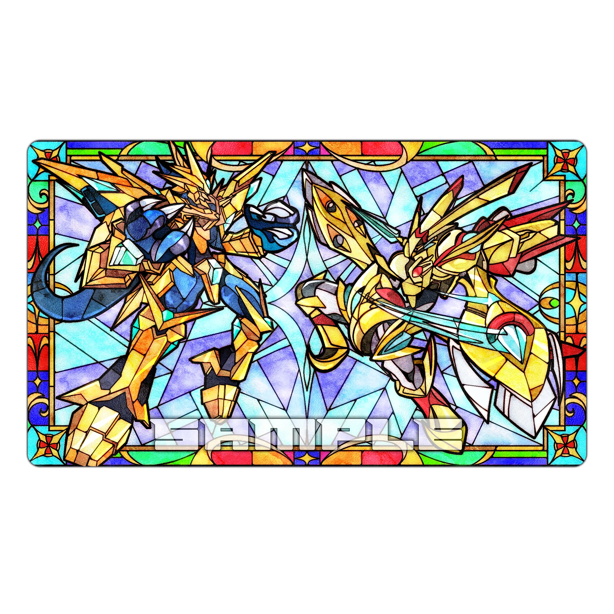 Magnamon X and Rapidmon X Stained Glass Art TCG Playmat - Image 3
