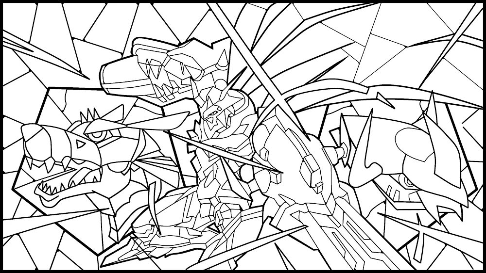 Omnimon | Omegamon Stained Glass Art TCG Playmat - Image 4