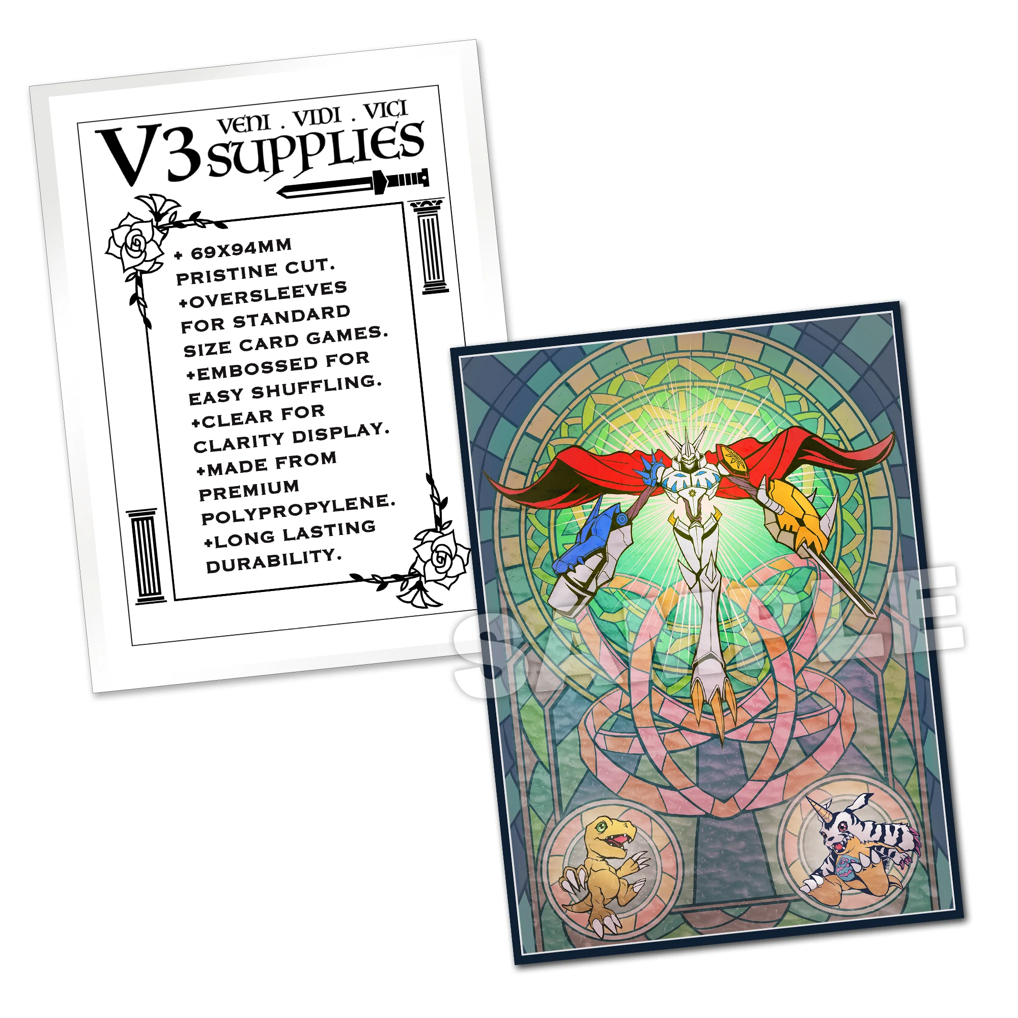 Omnimon Stained Glass Art Standard Size Card Sleeves - Image 2