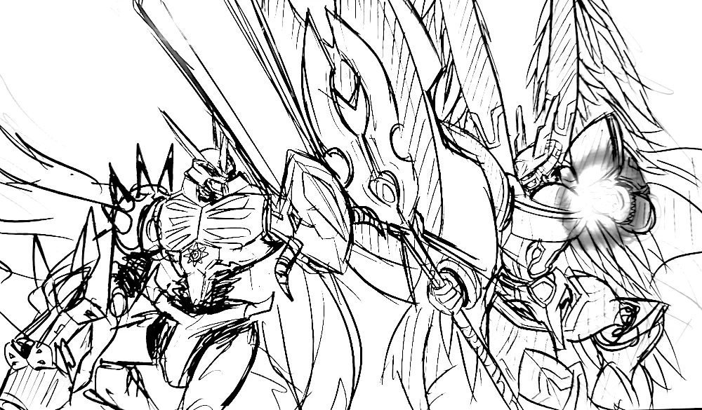 Clash of the Knights, Omnimon vs Alphamon TCG Playmat - Image 4