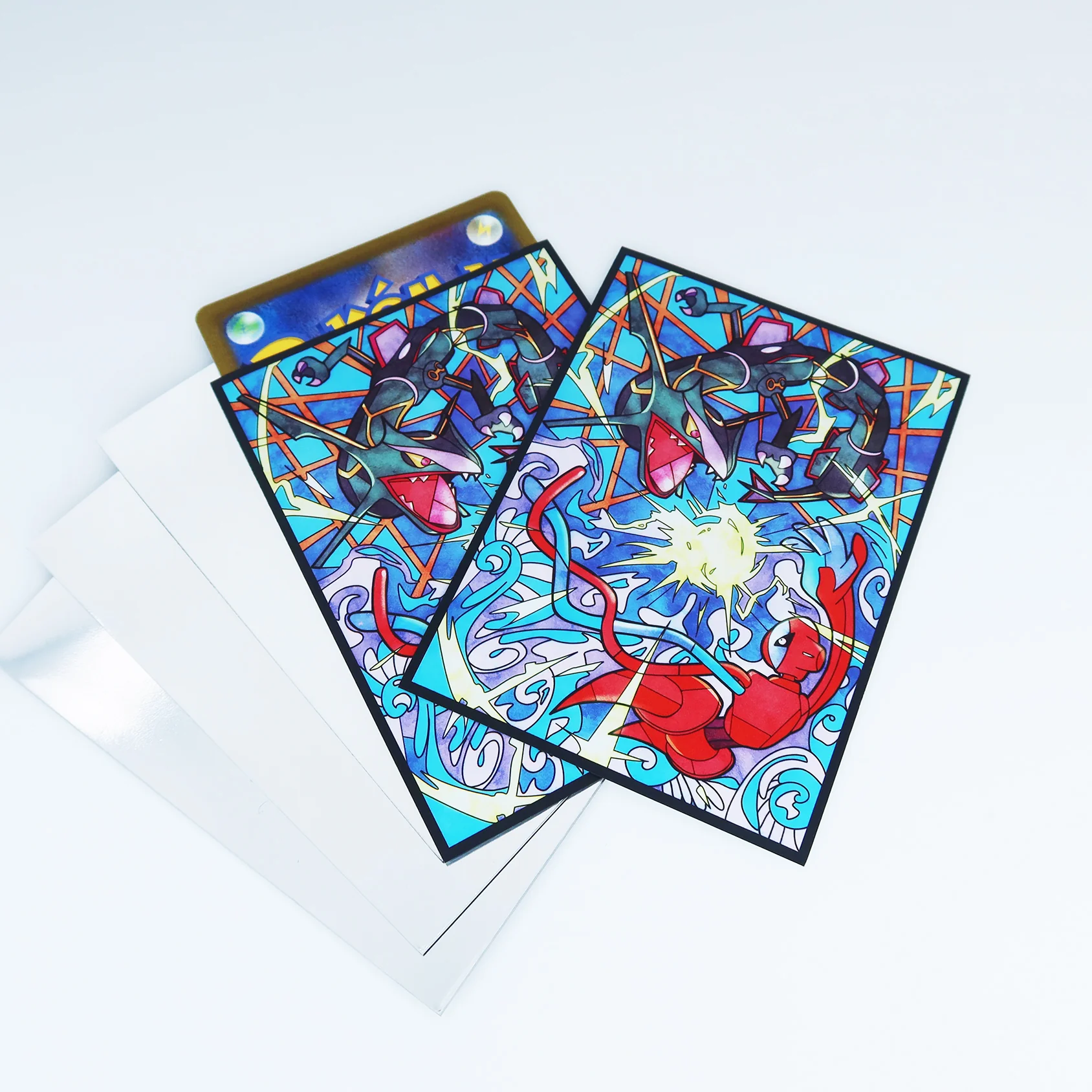 Rayquaza & Deoxys Stained Glass Art Standard Size Card Sleeves - Image 4