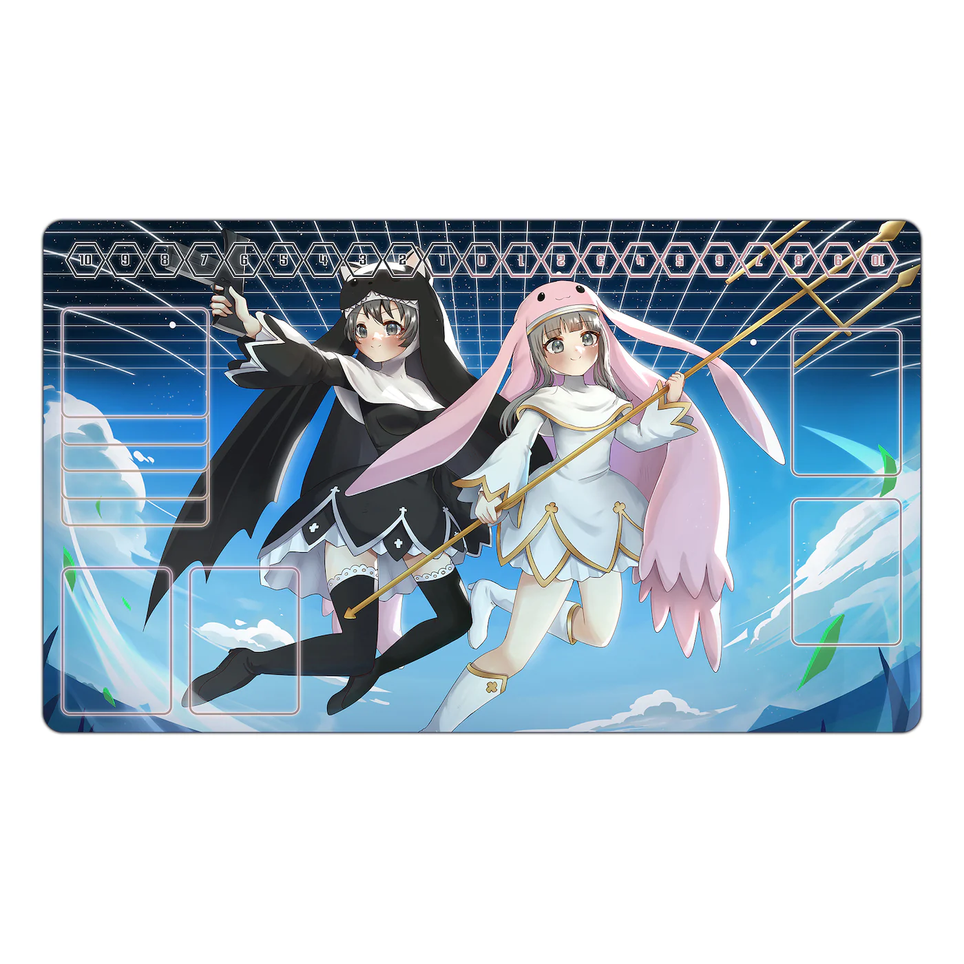 Sistermon Noir & Sistermon Blanc Anime Style TCG Playmat