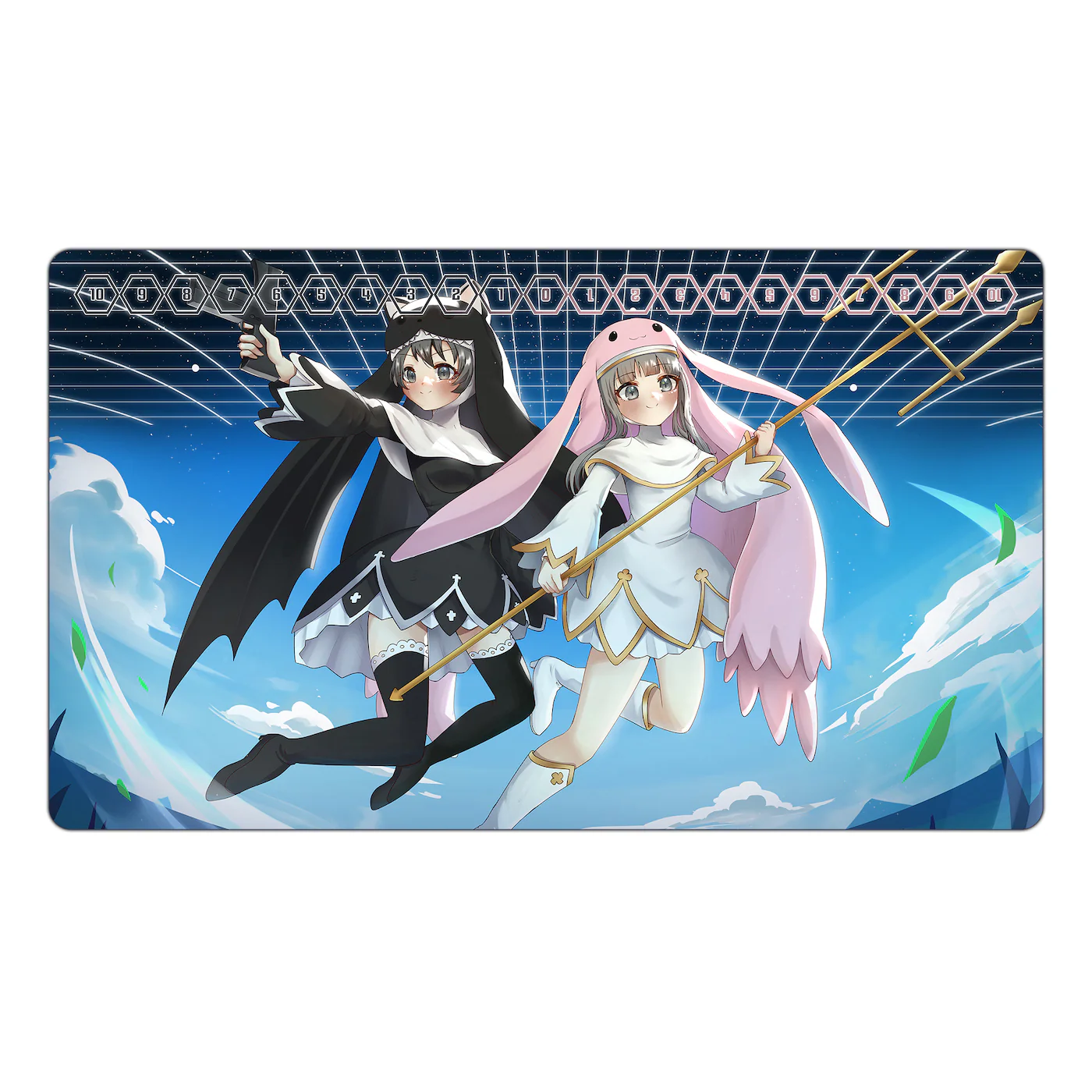 Sistermon Noir & Sistermon Blanc Anime Style TCG Playmat - Image 2