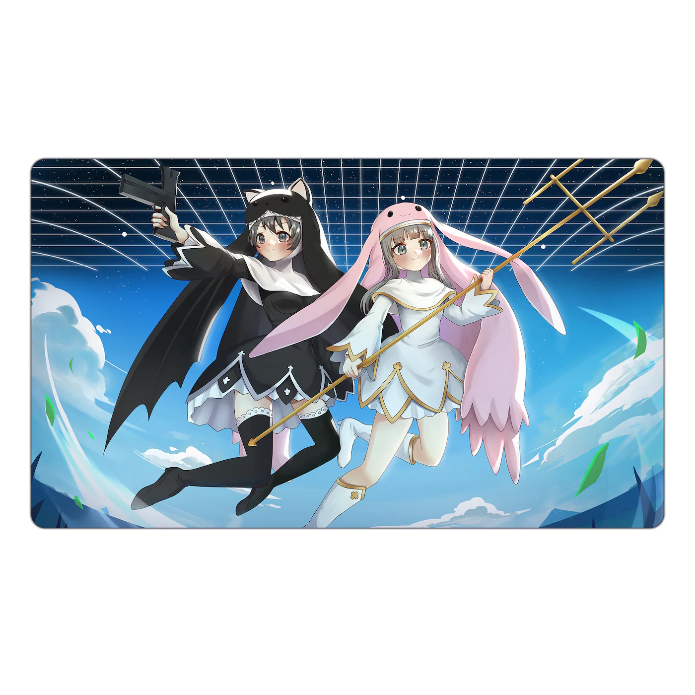 Sistermon Noir & Sistermon Blanc Anime Style TCG Playmat - Image 3