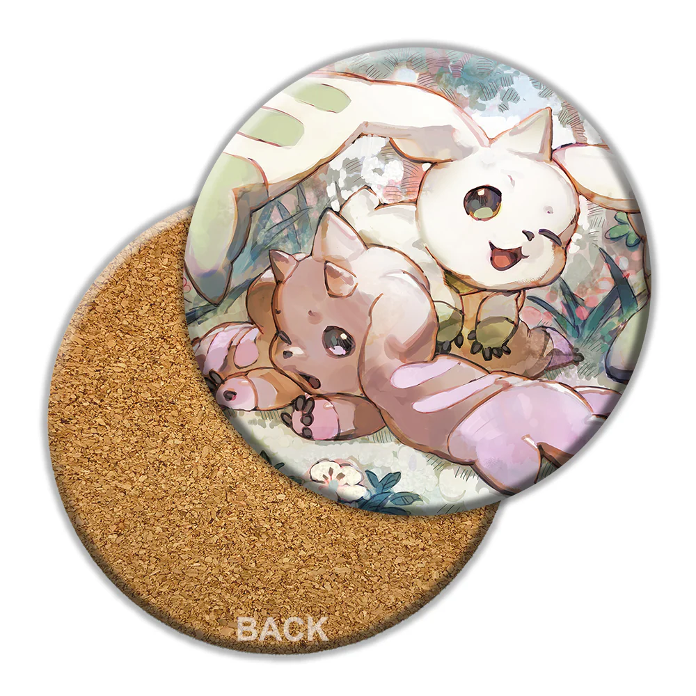 Terriermon & Lopmon Forest Adventure Ceramic Coaster